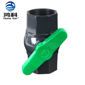 Válvula de bola octogonal de PVC HongKe <span class=keywords><strong>Jordan</strong></span> HK-V050, válvula de agua manual con conexión NPT de <span class=keywords><strong>1</strong></span> <span class=keywords><strong>1</strong></span>/2''-4'', mango OEM verde oscuro y gris oscuro - Product Image 3