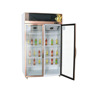 Vitrine réfrigérée à double porte vitrée, refroidie par air, pour boissons, réfrigérateur vertical pour supermarché, idéal pour l'affichage de jus, de lait et de toutes les boissons - Product Image 2