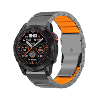 Bracelets de montre en silicone titane étanches élégants et polyvalents pour montres de sport Garmin Fenix 8 51 mm