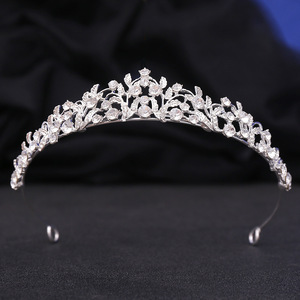 Nuevo barato brillante diamante gema Rhinestone hoja Tiara Boda nupcial corona para accesorios <span class=keywords><strong>de</strong></span> vestir - Product Image 3
