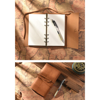 Carnet de voyage promotionnel A6 en cuir PU avec classeur, 100 pages, logo personnalisé et clé USB intégrée