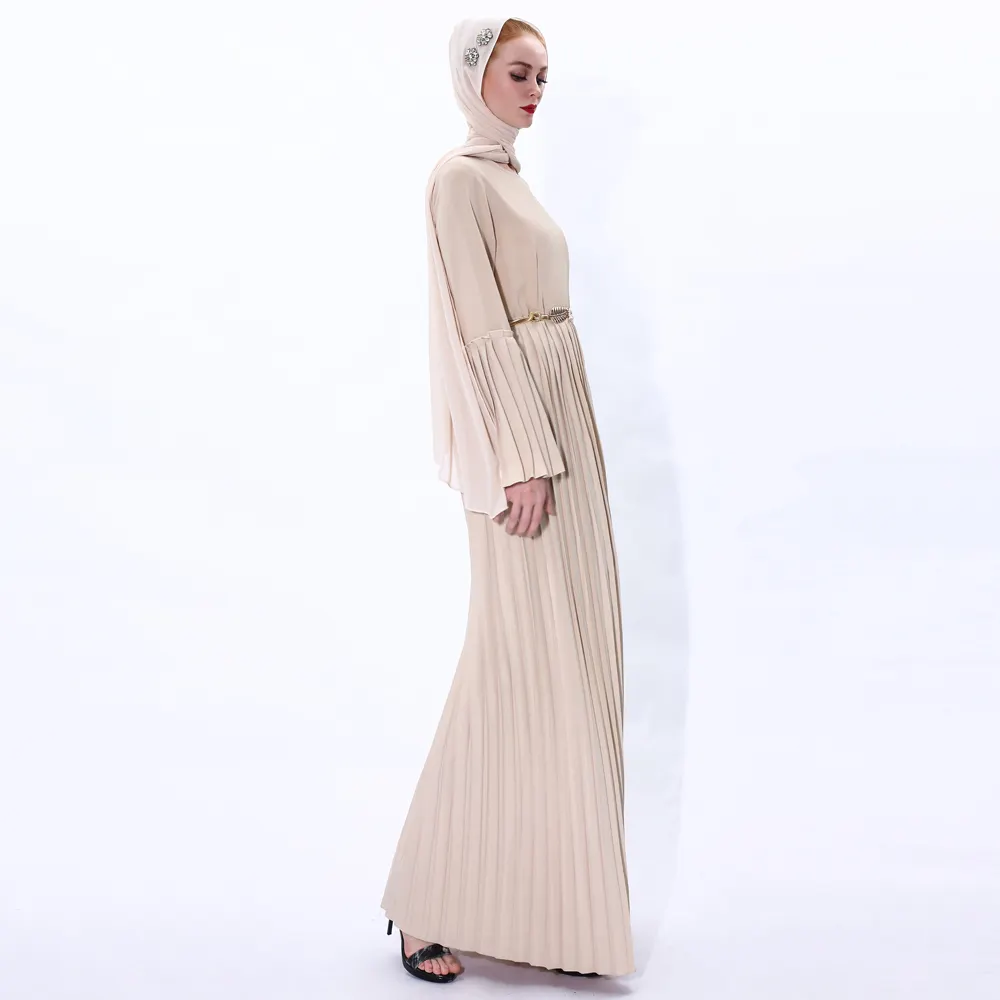 공장 가격 Material Fabric Cowl 목 Custom 대 한 Abaya Woman 이슬람 Dress