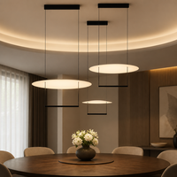 Lustre LED en acrylique, luminaire suspendu, abat-jour transparent givré, noir, salle à manger, îlot de cuisine, E26, hauteur réglable, moderne