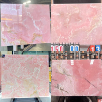 Dalle de marbre onyx rose à transmission de lumière de luxe pour panneau mural rétroéclairé, comptoirs de cuisine, lavabo, meubles de maison