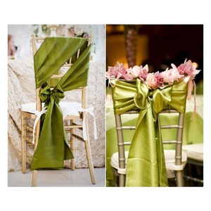 Chair Back Decoration Yellow Green Stain Chair Sashes Hot Section High Quality Wedding Chair Cover Sash