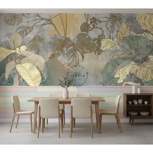 <span class=keywords><strong>Mural</strong></span> móvil Fondo texturizado moteado Pintado a mano Otoño Colorido Hojas tropicales Papel tapiz - Product Image 3