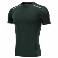 Vêtements d'été élastiques athlétiques et extensibles à manches courtes en stock Chemise de compression 2xs-4xl