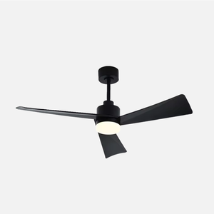 Ventilador de Techo Moderno con Aspas de Madera LED Reversibles, Motor de CC de 6 Velocidades, 3 Colores y Cuerpo de Lámpara de ABS para Oficina en Casa, Perfil Bajo - Product Image 1