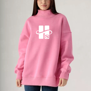 Sudadera de Felpa Suave y Acogedora de 380 g/m² para Mujer, Nueva Llegada, Parche Bordado Personalizado de Alta Calidad, Cuello Redondo Holgado - Product Image 2