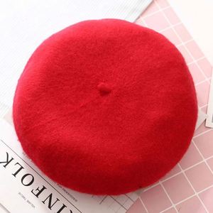 Gorro de Punto Personalizado de Color Puro Coreano para Otoño e Invierno, Gorro de Piel de Conejo Salvaje para Mujer, Boina para Mujer - Product Image 3