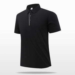 Camiseta de seda de hielo sin costuras de alta calidad para hombre al por mayor, con solapa de manga corta Camiseta holgada para fitness, <span class=keywords><strong>Polo</strong></span> sólido a la moda, con venta al por mayor, del - Product Image 1