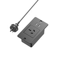 Multiprise encastrée de petite taille pour bureau, prise de courant encastrée pour conférence avec ports USB-A et USB-C, mobilier de bureau