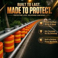 Barrera de Seguridad Rodante Recubierta de PU Amarilla, Sistema de Protección Anticollisiones para Carreteras con Pegatinas Reflectantes para Conducción Nocturna