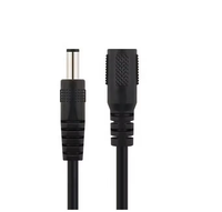 Cable de Extensión con Conector Macho DC5525 y Conector Hembra DC5521, 18AWG, Revestimiento de PVC, Conductor de Cobre Desnudo, Modelo QB-021944, para Alimentación de Proyector por CC