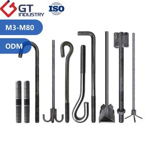 Pernos de Anclaje para Concreto Tipo L, J y U, Galvanizados en Caliente, Grado F1554, Grados 36, 55, 105, ASTM <span class=keywords><strong>A36</strong></span>, M38, M56, de 12 Pulgadas, con Tuercas y Arandelas - Product Image 2