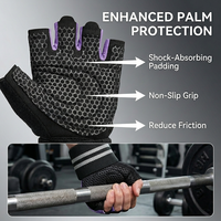 Gants de fitness demi-doigts avec support poignet, respirants, antidérapants en microfibre alvéolée pour musculation, cyclisme, entraînement hommes et femmes