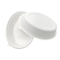 Groothandel Biologisch afbreekbare Wegwerp 100% Bagasse Waterdichte Oliebestendige Thanksgiving Soep- & Noedelkommen 950ml/32oz Wit en Bruin
