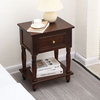 Petite table de chevet multifonctionnelle de style américain en bois massif couleur noyer, moderne et minimaliste, pour chambre à coucher, meubles de maison