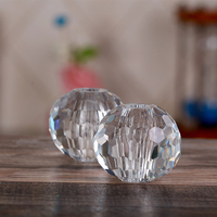 Boule de cristal clair à facettes, 40,50, 60,70,80,90,100mm, sphère avec trou, vente en gros