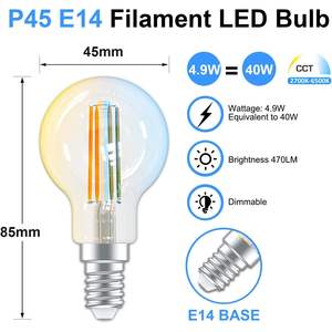 Ampoule LED Intelligente Antela E14 4.5W 470LM 2700K-6500K Contrôle par Application Graduable Filament A60 Corps en Verre Montage Plafond 25000 Heures Wi-Fi - Product Image 6