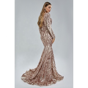 <span class=keywords><strong>Robe</strong></span> de <span class=keywords><strong>soirée</strong></span> <span class=keywords><strong>longue</strong></span> à manches longues pour femmes enceintes, fabriquée en usine, <span class=keywords><strong>robe</strong></span> moulante sexy à col en V, <span class=keywords><strong>robe</strong></span> de bal rose doré pour filles noires, 2023 - Product Image 6