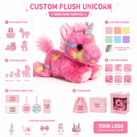 Fabricant de jouets en peluche licorne rose sur mesure, poupée personnalisée avec animal en peluche doux, vente en gros, faible MOQ, OEM, ODM
