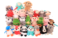Mini porte-clés en peluche vente en gros plateau plateau, fabrication de jouets pendentif