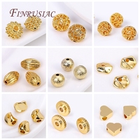 Perles de coeur plaquées or 18 carats 6x5MM perles de bracelet entretoise en métal accessoires de fabrication de bijoux à bricoler soi-même avec trou de 2.5MM