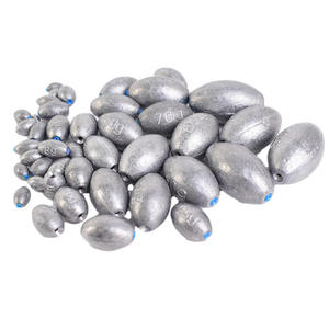 0,5g - 300g Tuzlu Su Balıkçılığı Malzemeleri Aksesuarları Uzun Atış Oval Kurşun Ağırlık Oyuk Zeytin Şekli Plastik Özlü Kurşun Batırıcı - Product Image 1