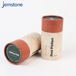Biodegradabile stampato su misura vuoto rotondo sciolto in polvere tubo di carta kraft matcha tubo di carta con coperchio
