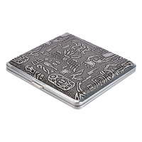Étui à cigarettes portable Erliao en cuir et métal vintage, 100 mm, 20 pièces, étanche, avec logo personnalisé, boîte à tabac en métal