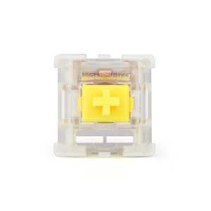 Interrupteur de clavier mécanique de jeu <span class=keywords><strong>GATERON</strong></span> KS-9 <span class=keywords><strong>Yellow</strong></span> Pro Linear 3 broches, emballage de vente au détail, 35 pièces par paquet, lubrifié 50g, RGB SMD, DIY - Product Image 1