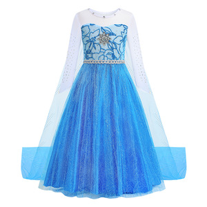 Costume da Principessa <span class=keywords><strong>Elsa</strong></span> Classico di <span class=keywords><strong>Frozen</strong></span>, <span class=keywords><strong>Vestito</strong></span> per Cosplay Anime TV e Film, Abito da Festa per Bambini - Product Image 5