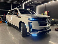 Kit Carrosserie Large avec Lèvre Avant Diffuseur et Spoiler en Fibre de Carbone Style MSY pour Améliorations Cadillac Escalade
