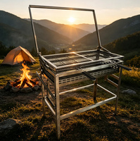 Barbecue argentin Parilla, barbecue au charbon de bois, barbecue extérieur en acier inoxydable