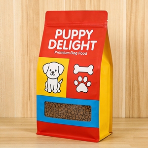 Bolsas personalizadas termosellables cuadradas con cierre de cremallera <span class=keywords><strong>para</strong></span> alimentos de mascotas y frutos secos, con ventana. - Product Image 3