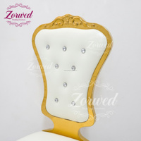 Chaises de trône empilables en métal doré de luxe pour hôtels, décoration de mariages, événements extérieurs et salons – Vente en gros