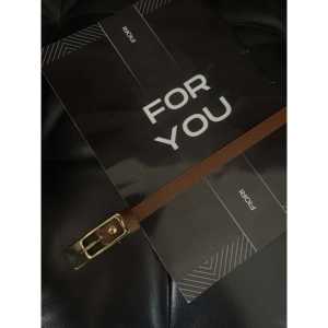 Ceinture fine Fiori avec boucle à ardillon dorée en alliage, style décontracté, finition plaquée - Product Image 1