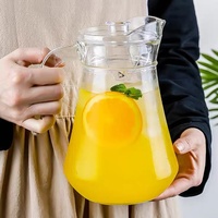 Théière en Verre Sans Plomb Créative avec Bec Canard, Grande Capacité, Pichet à Eau Froide Domestique, Poignée Moderne