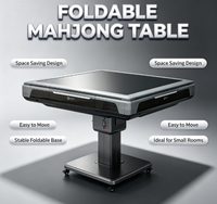 Table de Mahjong Électrique Pliante Portable avec Tuiles de Mahjong Complètes, Cadre Métallique Durable pour 4 Joueurs