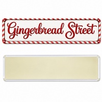Plaque murale de Noël personnalisée en métal gravé avec impression UV, motif pain d'épices, décoration de vacances