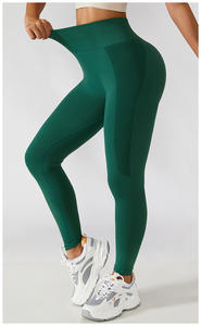 2022 cintura alta Spandex Nylon longitud completa transpirable secado rápido cintura elástica melocotón entrenamiento Leggings para gimnasio Yoga correr - Product Image 2