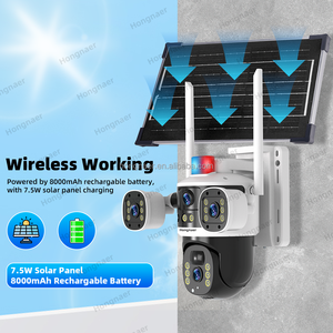 كاميرا Hongnaer بدقة 12 ميجابكسل لاسلكية تعمل بالطاقة الشمسية وتدعم WiFi/4G PTZ، تعمل بتطبيق V380 Pro Eseecloud بعدستين/<span class=keywords><strong>3</strong></span> عدسات، كاميرا مراقبة CCTV أمنية بشريحة SIM 4G تعمل بالطاقة الشمسية - Product Image 4