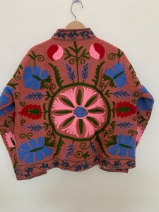 Handcrafted Velvet Suzani Floral Duster <b>Coat</b> Elegant Bohemian Embroidered Outerwear Statement Jacket <b>For</b> <b>Women</b> - Product Image 3