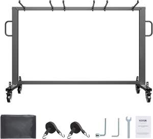 L자형 철제 중량급 접이식 의자 보관 트롤리 카트, 4륜, 1000파운드 하중 용량, 정원용 OEM 맞춤 제작 - Product Image 1