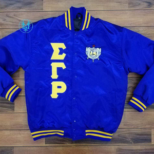 Hot Selling Light Weight Comfortable Sigma Gamma Rho Satin Jackets Women Custom Buttons Women Satin Jackets crop top varsity - Product Image 3