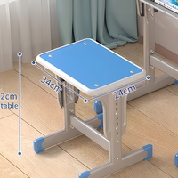 Ensemble de bureau d'étudiant avec chaise, étagère ouverte et pieds réglables pour la maison et l'étude en classe