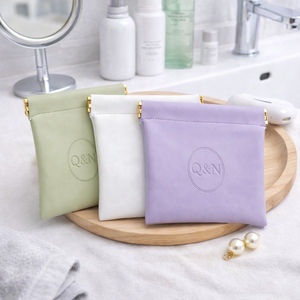 Bolsa de Almacenamiento de Cosméticos, Monedas y Joyas, de Piel Sintética, Colorida, Personalizada, Grande, Portátil, con Abertura, para Mujer - Product Image 1