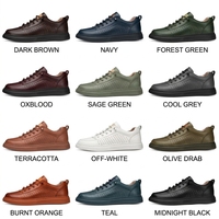 Chaussures basses décontractées pour hommes en cuir noir perforé, respirantes, légères, antidérapantes, confortables, OEM