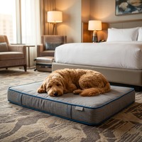 Matelas pour animaux de compagnie 11 cm en mousse à mémoire de forme, latex et silicone, rafraîchissant, doux, soutien premium, pour voyage et hiver